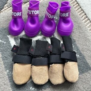 Muttluks, Woof Walkers dog boots with leather soles. Itty Bitty and silicone boo